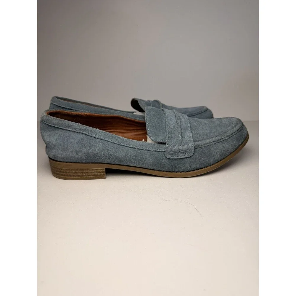 Universal Thread Women's Slate Blue Suede Penny Loafers - Size 9